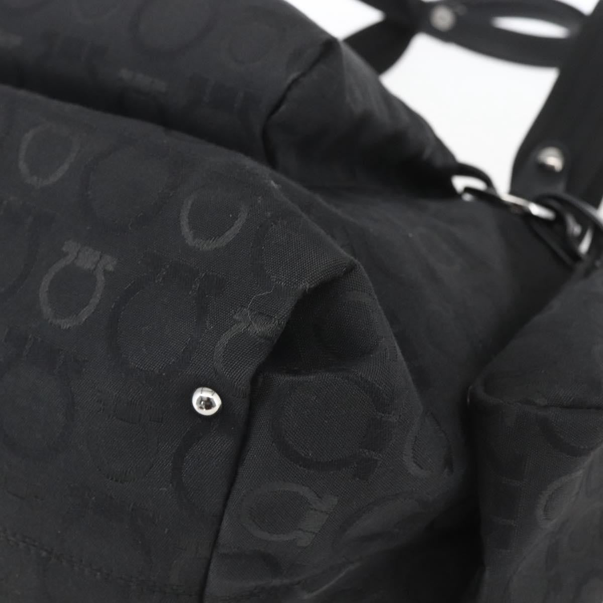 Salvatore Ferragamo Gancini Tote Nylon, Black, Nylon, Tote Bag