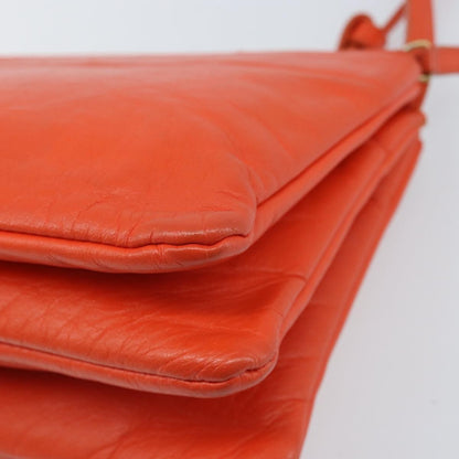 Celine Trio Crossbody Bag Leather, ORANGE, LEATHER, Shoulder bag