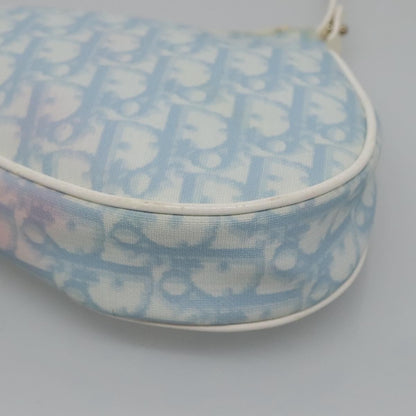 Christian Dior Vintage Saddle Bag Diorissimo Canvas, BLUE, CANVAS, Crossbody bag