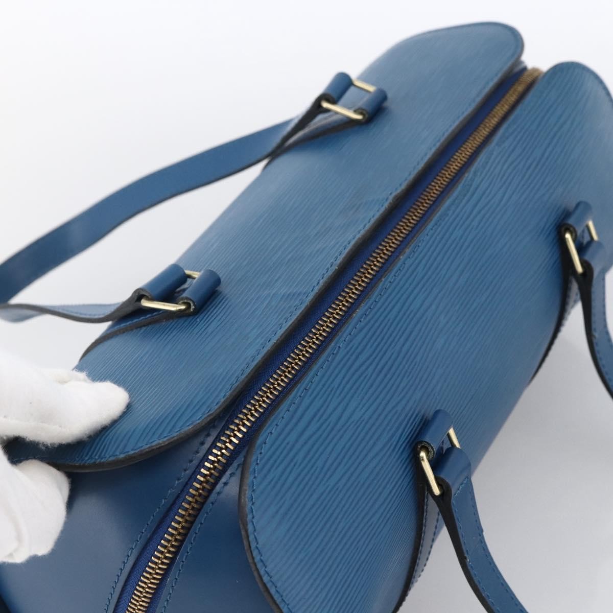 Louis Vuitton Soufflot Handbag Epi Leather, BLUE, LEATHER, Shoulder bag