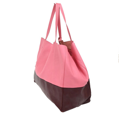 Celine Horizontal Bi-Cabas Tote Leather, PINK, LEATHER, Handbag