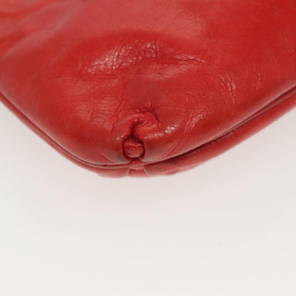 Miu Miu Zip Wristlet Pouch Leather, RED, LEATHER, Clutche & pouche