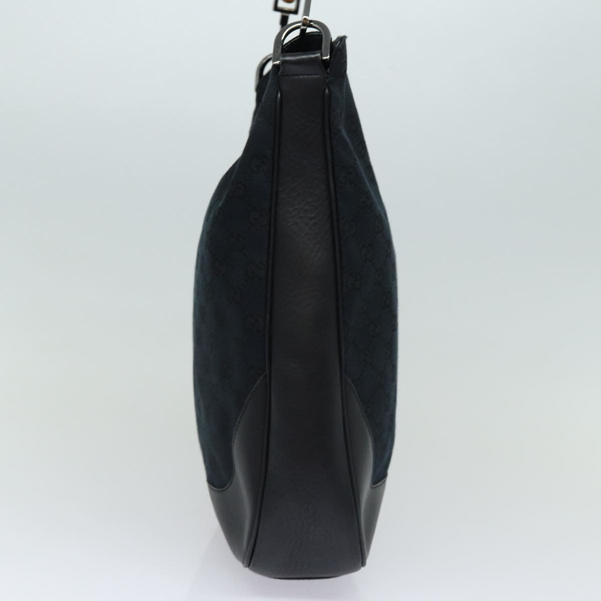 Gucci Bamboo Shoulder Bag GG Canvas, Black, Canvas, Shoulder Bag