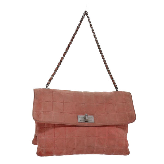 Chanel Vintage Chocolate Bar Mademoiselle Multipocket Flap Bag Quilted Suede, ORANGE, SUEDE, Handbag