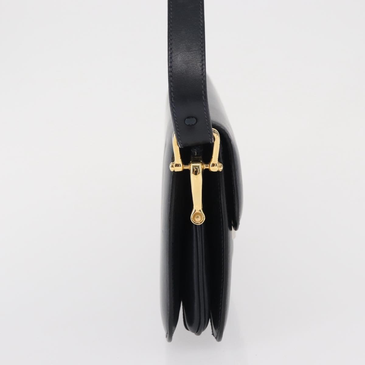 Celine Vintage Carriage Flap Bag Leather, NAVY, LEATHER, Shoulder bag