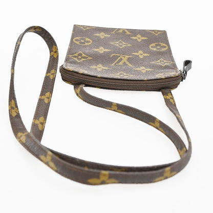 Louis Vuitton Pochette Secret Monogram canvas, BROWN, CANVAS, Clutche & pouche