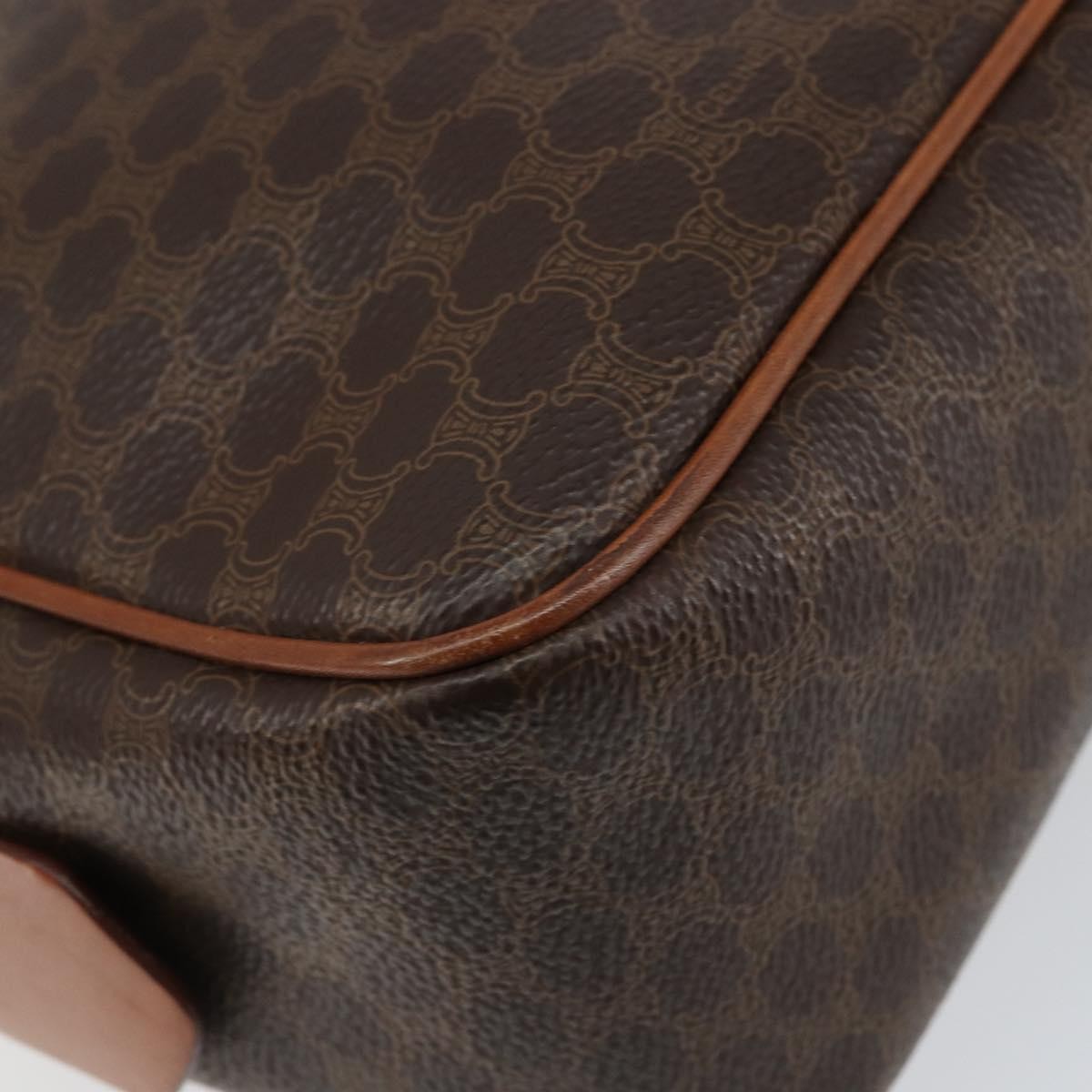 Celine Macadam Handbag Macadam with leather, BROWN, CANVAS, Handbag