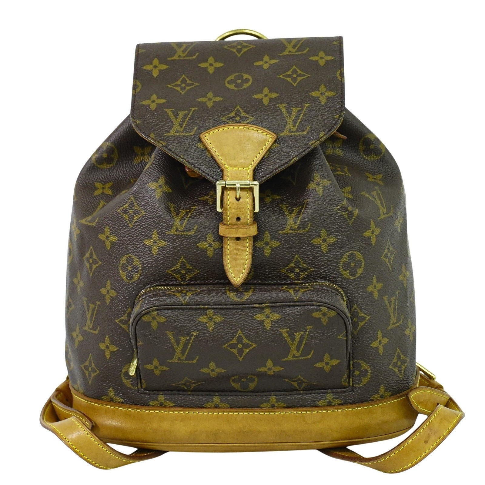Louis Vuitton Vintage Montsouris Backpack Monogram Canvas, BROWN, CANVAS, Backpack