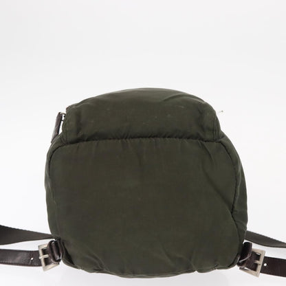 Prada Front Pocket Backpack Tessuto, Khaki, Nylon, Backpack