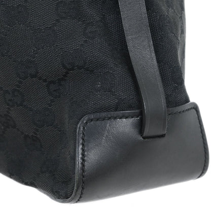 Gucci Belted Bucket Tote GG Canvas with Leather, Black, Canvas, Tote Bag
