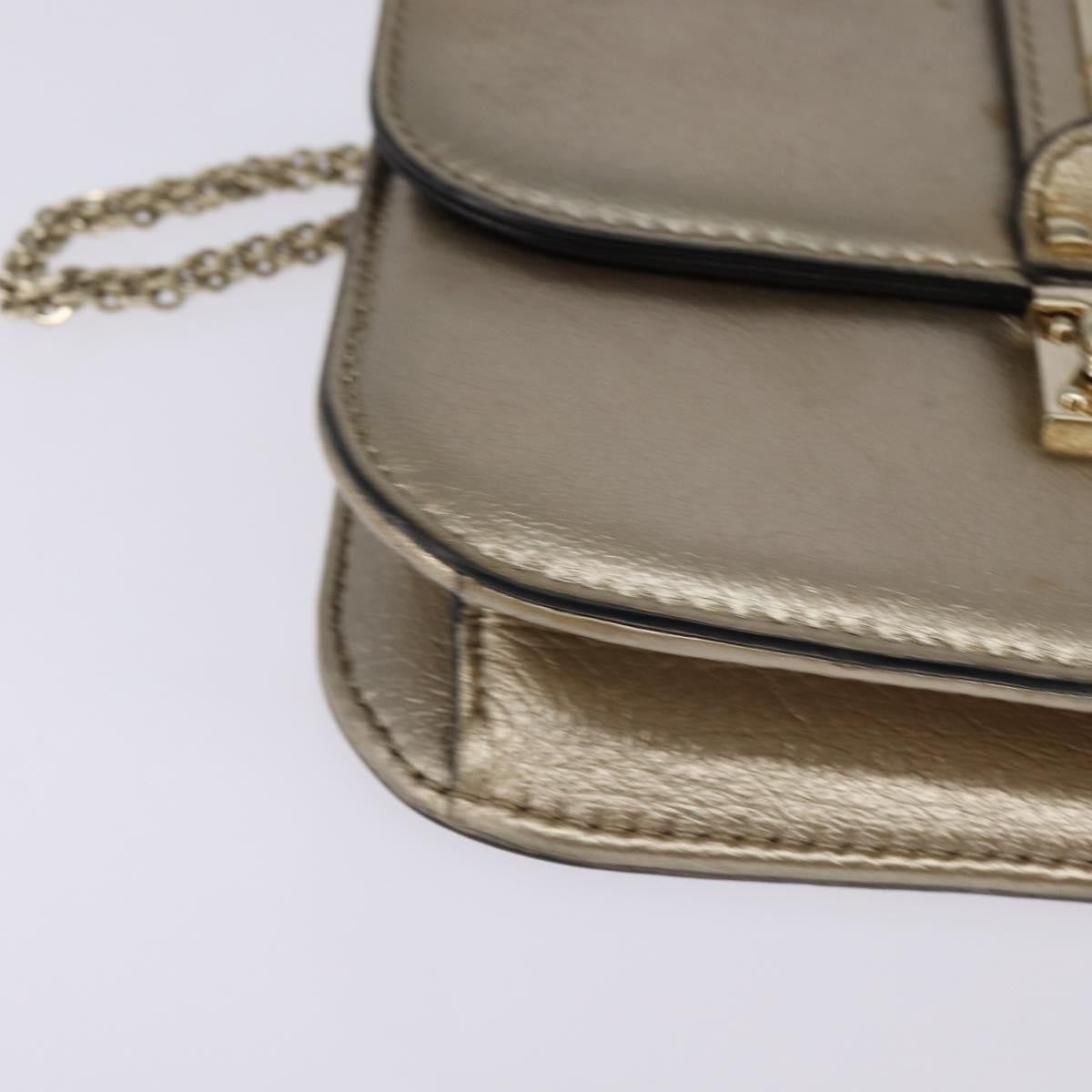 Valentino Garavani Glam Lock Shoulder Bag Leather, GOLD, LEATHER, Shoulder bag