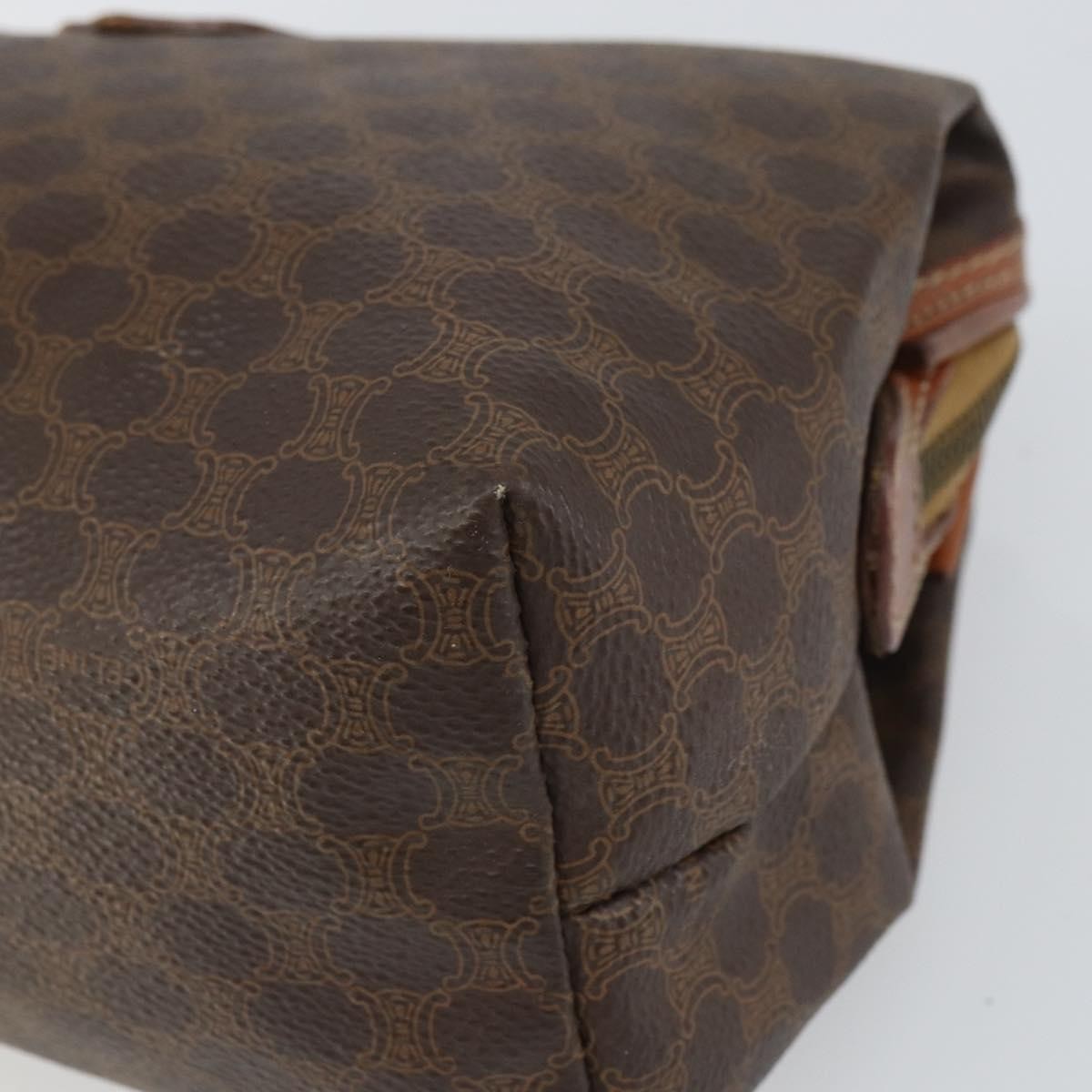 Celine Macadam Pochette Canvas and Leather, BROWN, CANVAS, Clutche & pouche