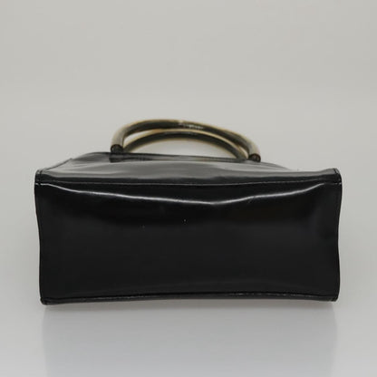 Salvatore Ferragamo Gancini Wristlet Clutch Leather, BLACK, EMERALD, Clutche & pouche
