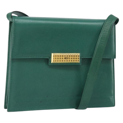 Christian Dior Vintage Shoulder Bag Leather, GREEN, LEATHER, Shoulder bag