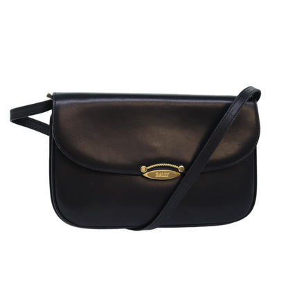 Bally Vintage Shoulder Bag Leather, Black, Leather, Shoulder Bag