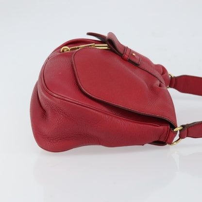 Salvatore Ferragamo Gancini Shoulder Bag Leather, RED, LEATHER, Shoulder bag