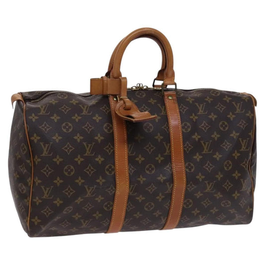 Louis Vuitton Keepall Bag Monogram Canvas, BROWN, CANVAS, Travel bag