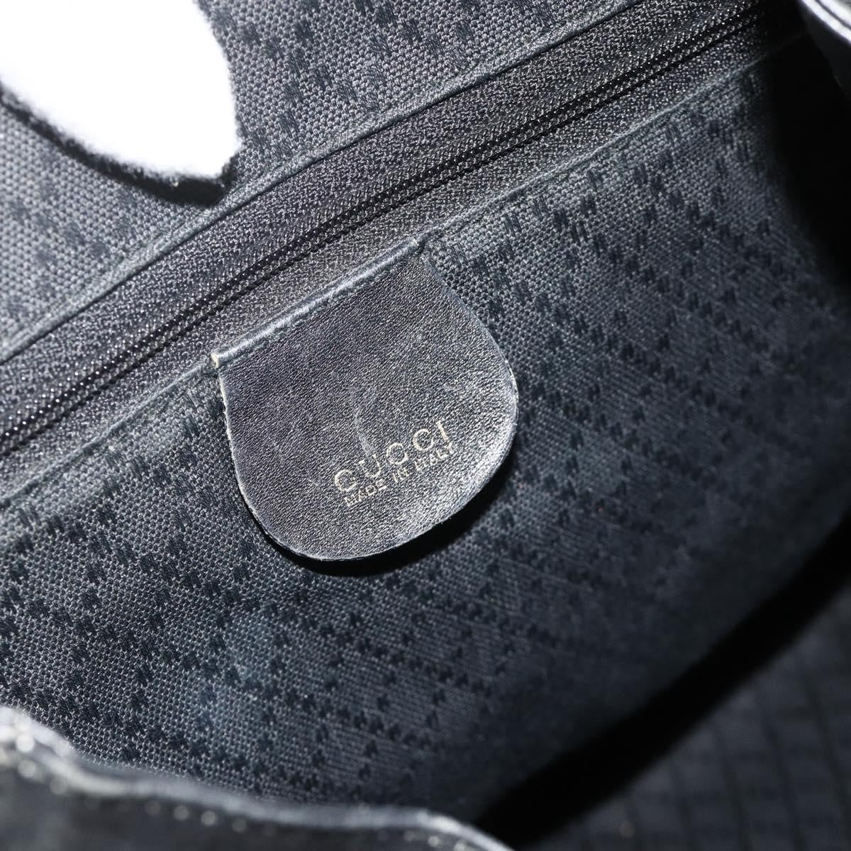 Gucci Vintage Bamboo Backpack Leather, Black, Leather, Backpack