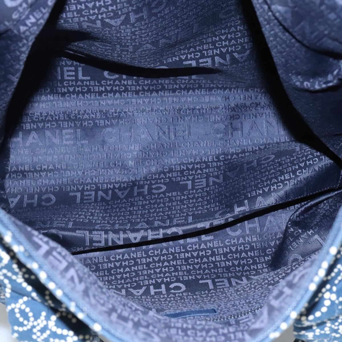 Chanel Vintage Bowler Bag Printed Canvas, NAVY, CANVAS, Handbag