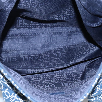 Chanel Vintage Bowler Bag Printed Canvas, NAVY, CANVAS, Handbag