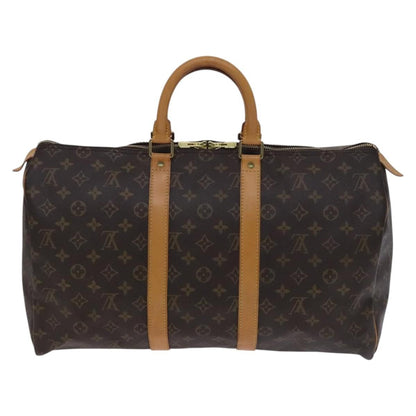 Louis Vuitton Keepall Bag Monogram Canvas, BROWN, CANVAS, Travel bag