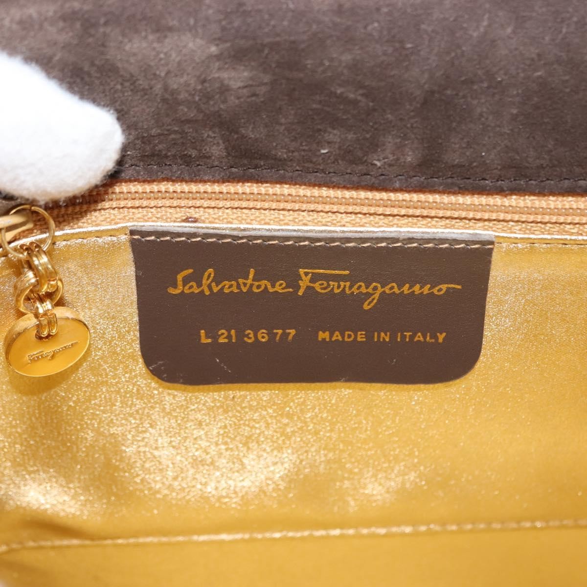 Salvatore Ferragamo Vintage Handbag Suede, BROWN, SUEDE, Handbag