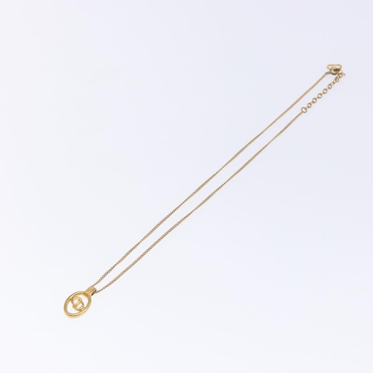 Christian Dior CD Round Pendant Necklace Metal, GOLD, METAL, Necklace