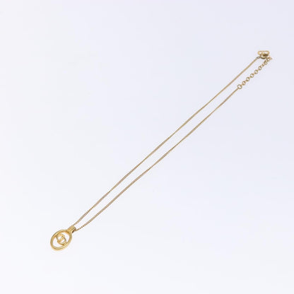Christian Dior CD Round Pendant Necklace Metal, GOLD, METAL, Necklace