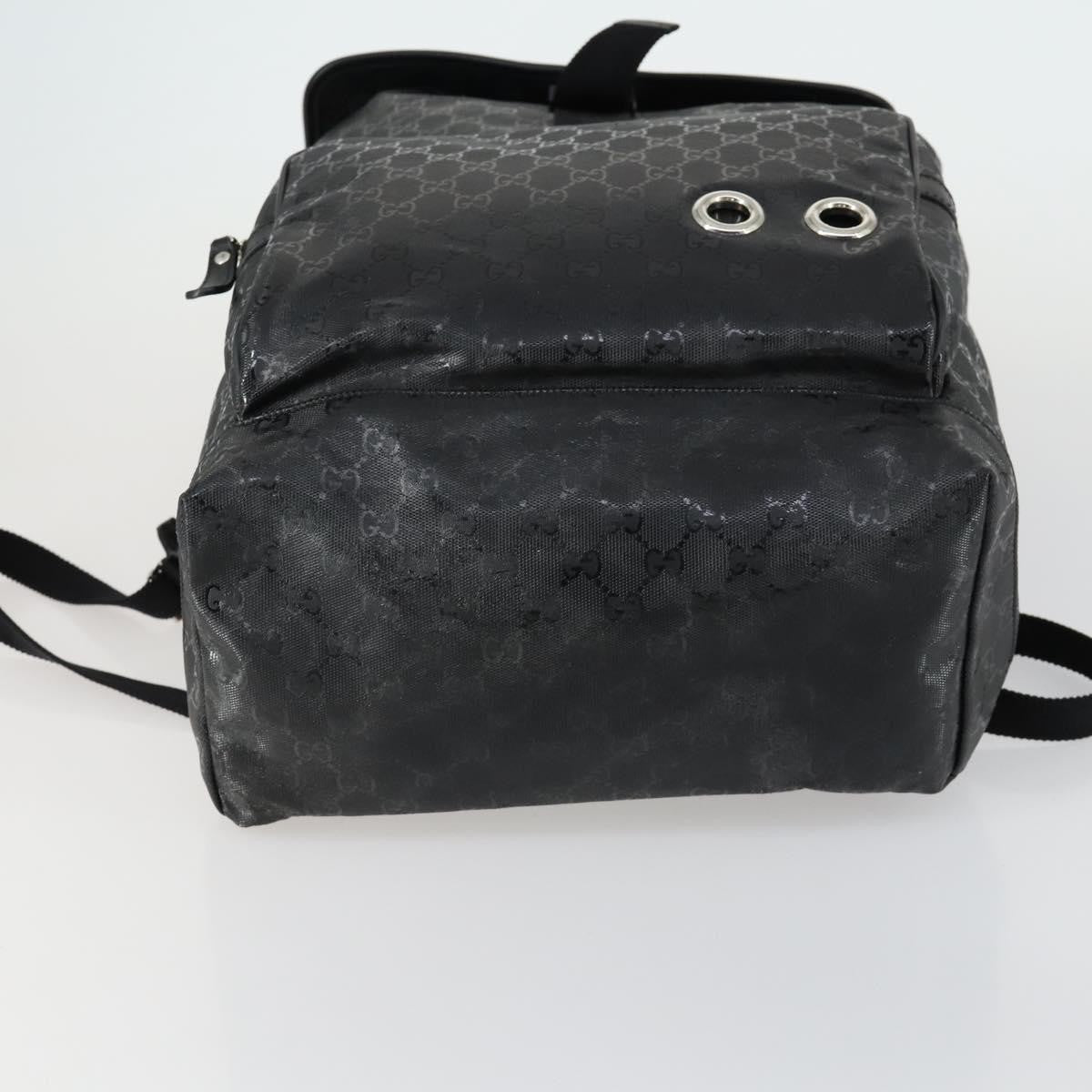 Gucci Buckle Backpack GG Imprime, BLACK, CANVAS, Backpack