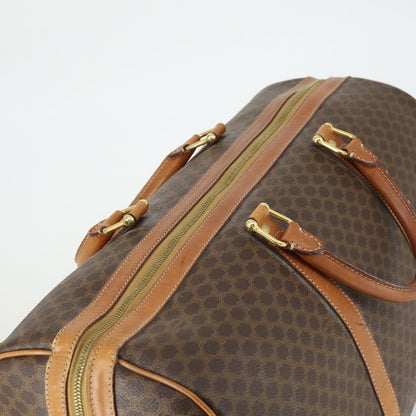 Celine Vintage Macadam Boston bag Canvas and Leather, BROWN, CANVAS, Travel bag