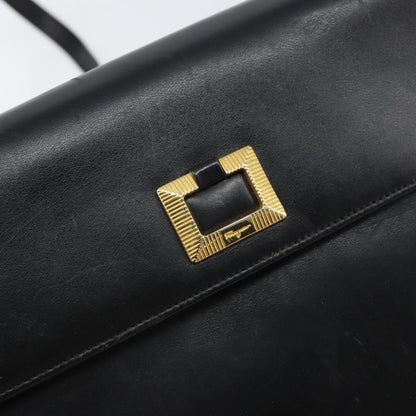 Salvatore Ferragamo Vintage Shoulder Bag Leather, BLACK, LEATHER, Shoulder bag