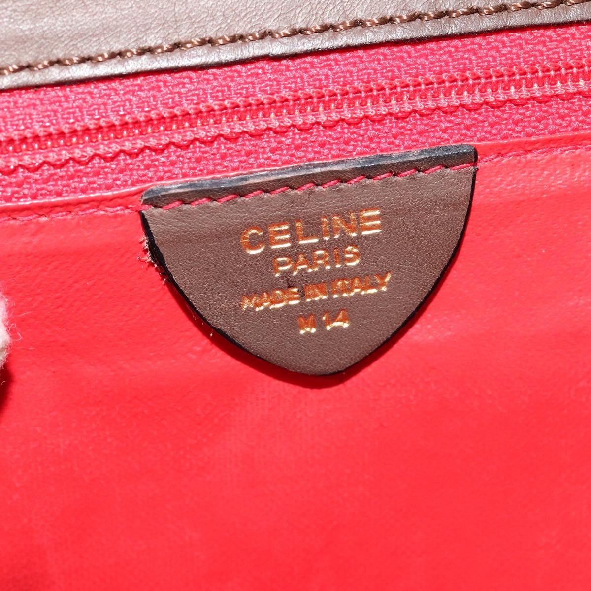 Celine Circle logo Suede and Leather, BROWN, SUEDE, Shoulder bag