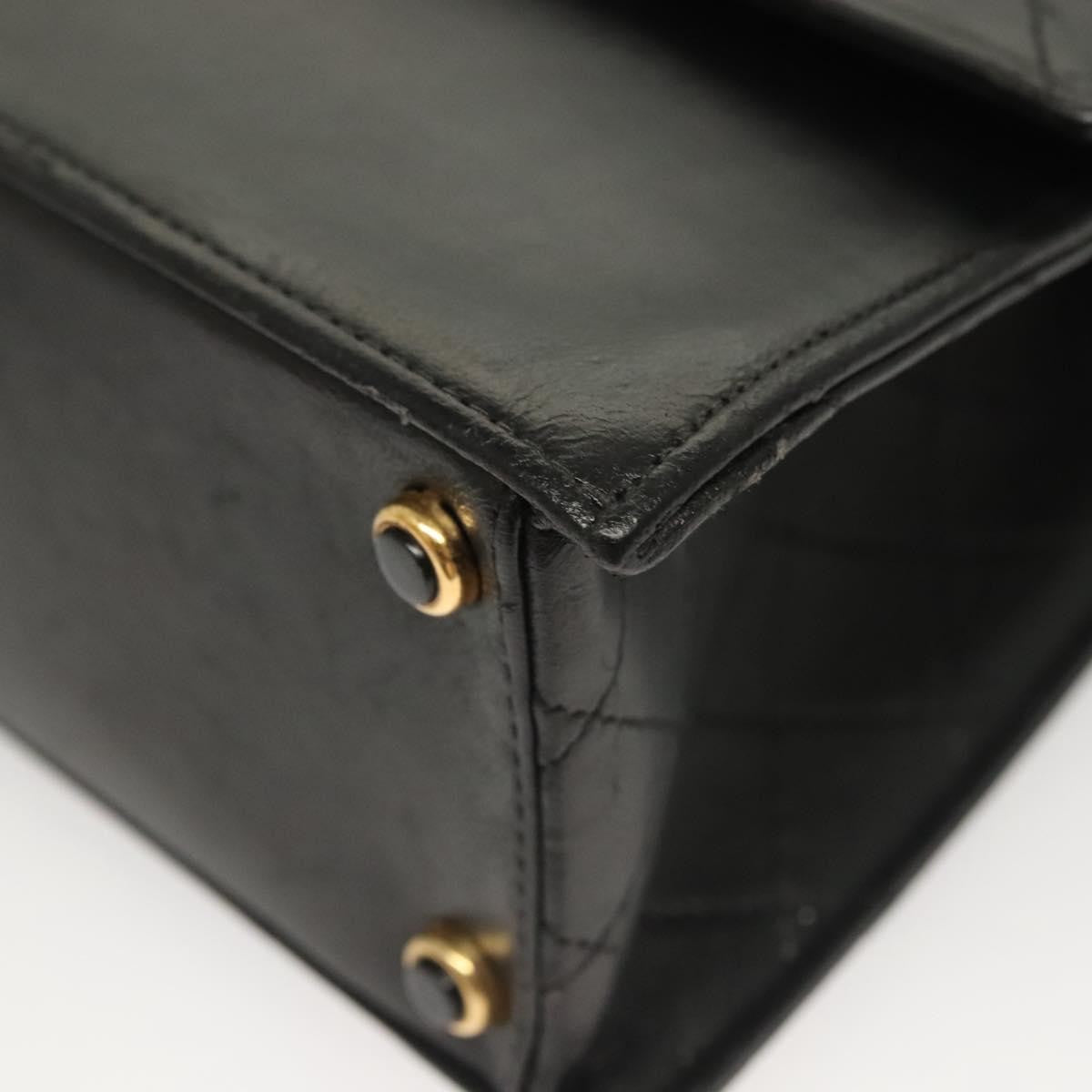 Chanel Vintage Trapezoid CC Flap Bag Leather, BLACK, LEATHER, Shoulder bag