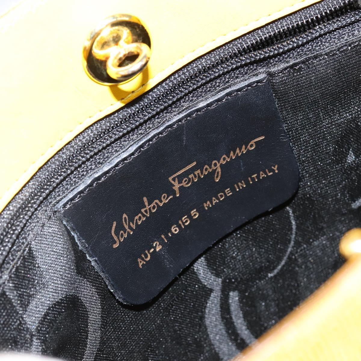 Salvatore Ferragamo Vala Handbag Nylon, YELLOW, NYLON, Handbag