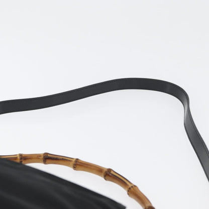 Gucci Vintage Bamboo Shoulder Bag Nylon, Black, Nylon, Shoulder Bag