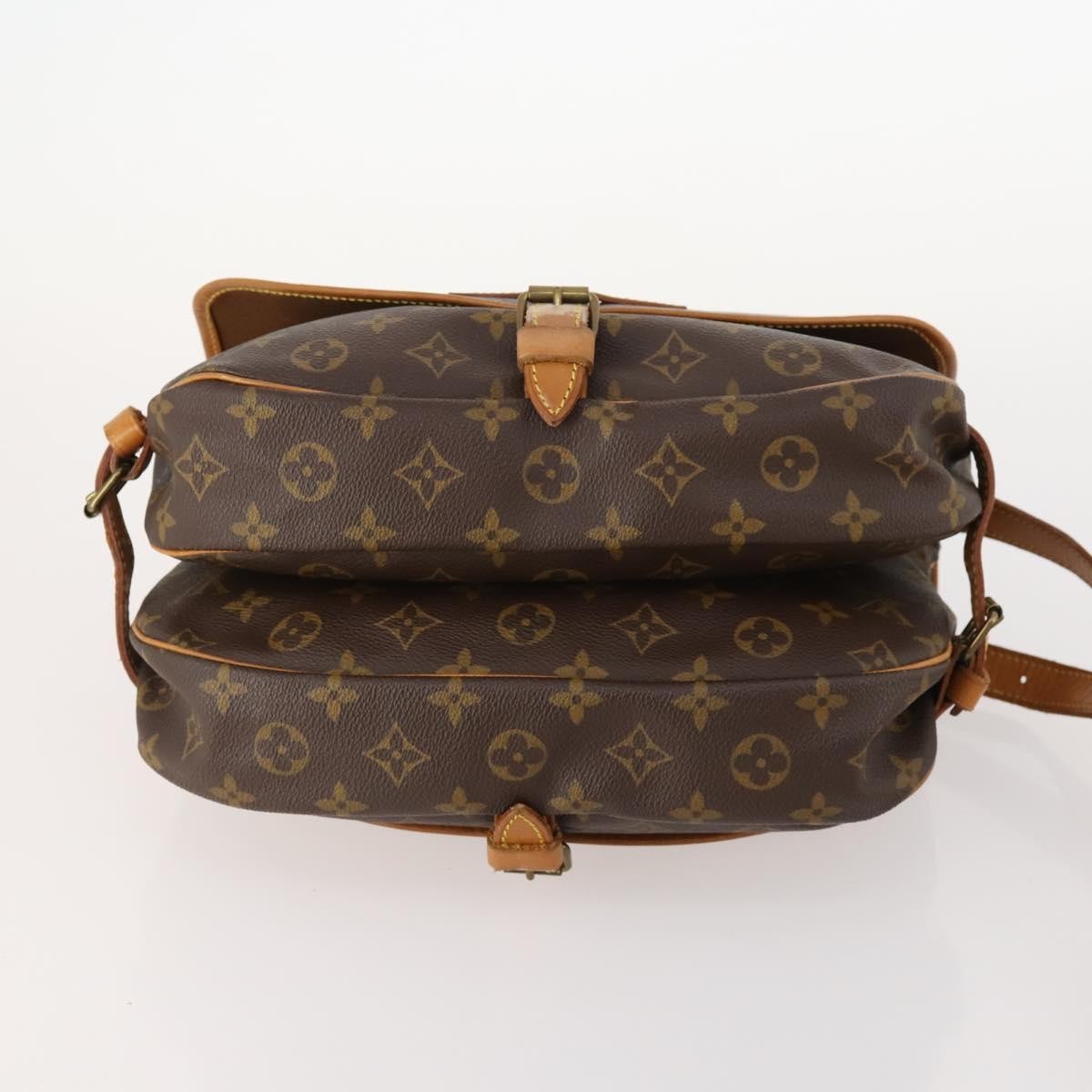 Louis Vuitton Saumur Handbag Monogram Canvas, Brown, Canvas, Shoulder Bag