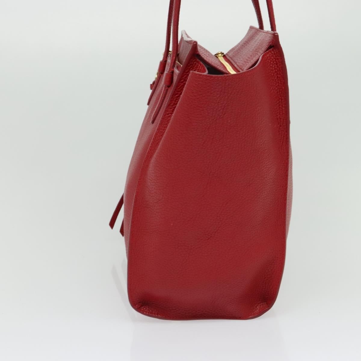 Salvatore Ferragamo Amy Tote Pebbled Leather, RED, LEATHER, Tote bag