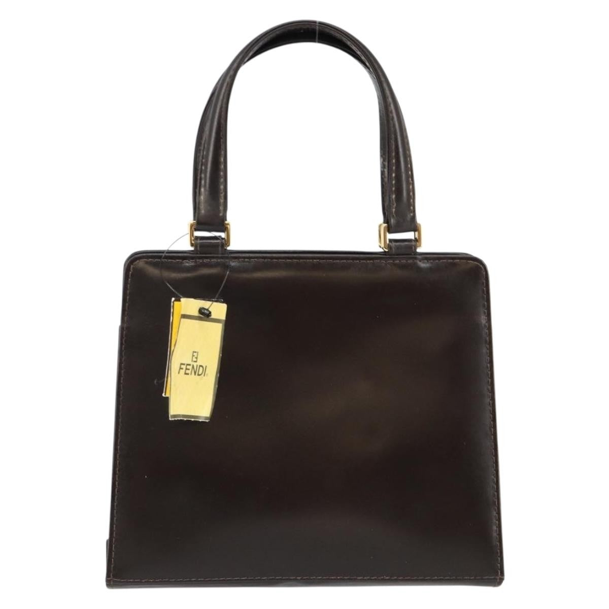 Fendi Vintage Top Handle Bag Leather, BROWN, LEATHER, Handbag