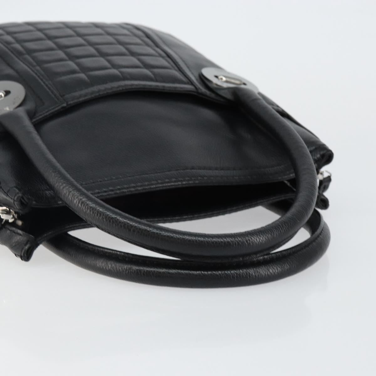 Chanel Vintage Button Tote Quilted Caviar, BLACK, LEATHER, Tote bag