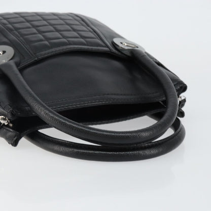 Chanel Vintage Button Tote Quilted Caviar, BLACK, LEATHER, Tote bag