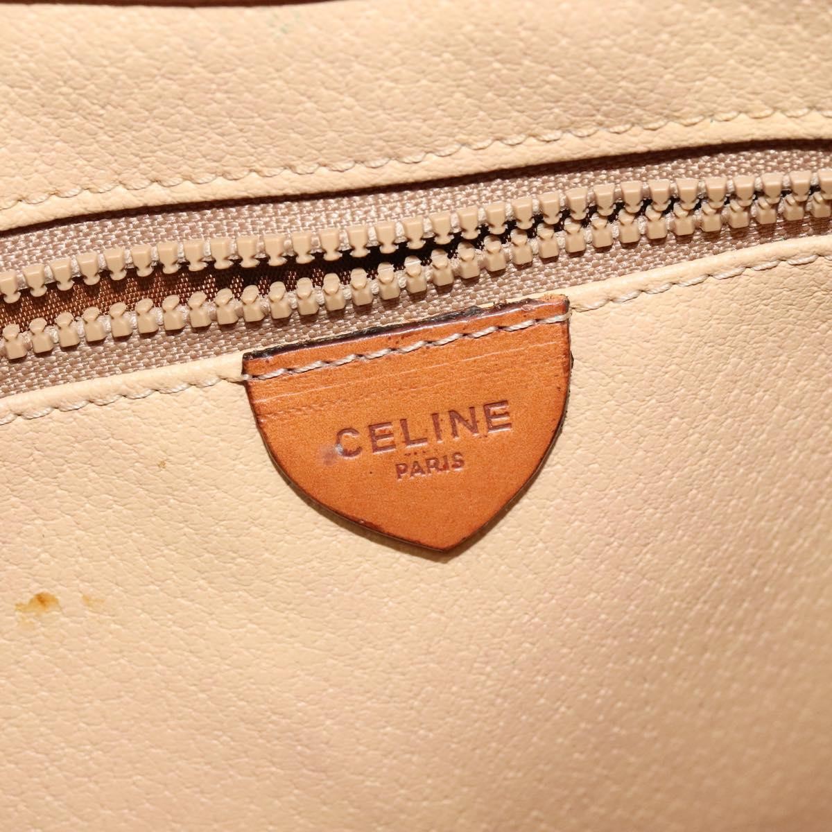 Celine Macadam Handbag Macadam with leather, BEIGE, CANVAS, Handbag
