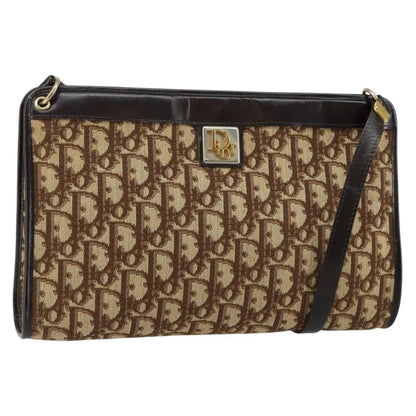 Christian Dior Vintage Trotter Shoulder Bag Canvas, BROWN, CANVAS, Shoulder bag