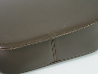 Salvatore Ferragamo Gancini Shoulder Bag Leather, BROWN, LEATHER, Shoulder bag