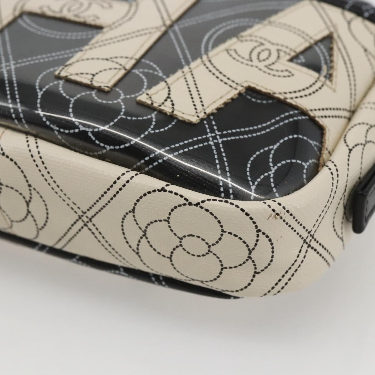 Chanel Logo Camera Case Clutch Printed Coated Canvas, Black, PVC, Clutch