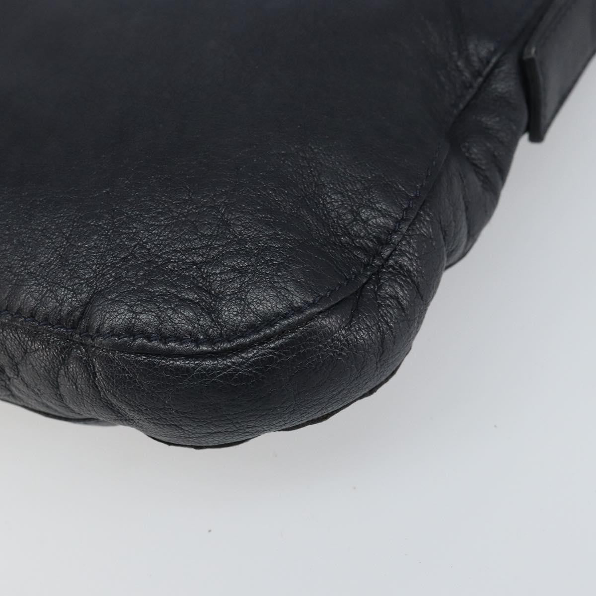Celine Vintage Shoulder Bag Leather, NAVY, LEATHER, Shoulder bag