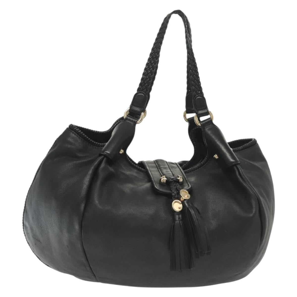 Gucci Marrakech Shoulder Bag Leather, BLACK, LEATHER, Tote bag