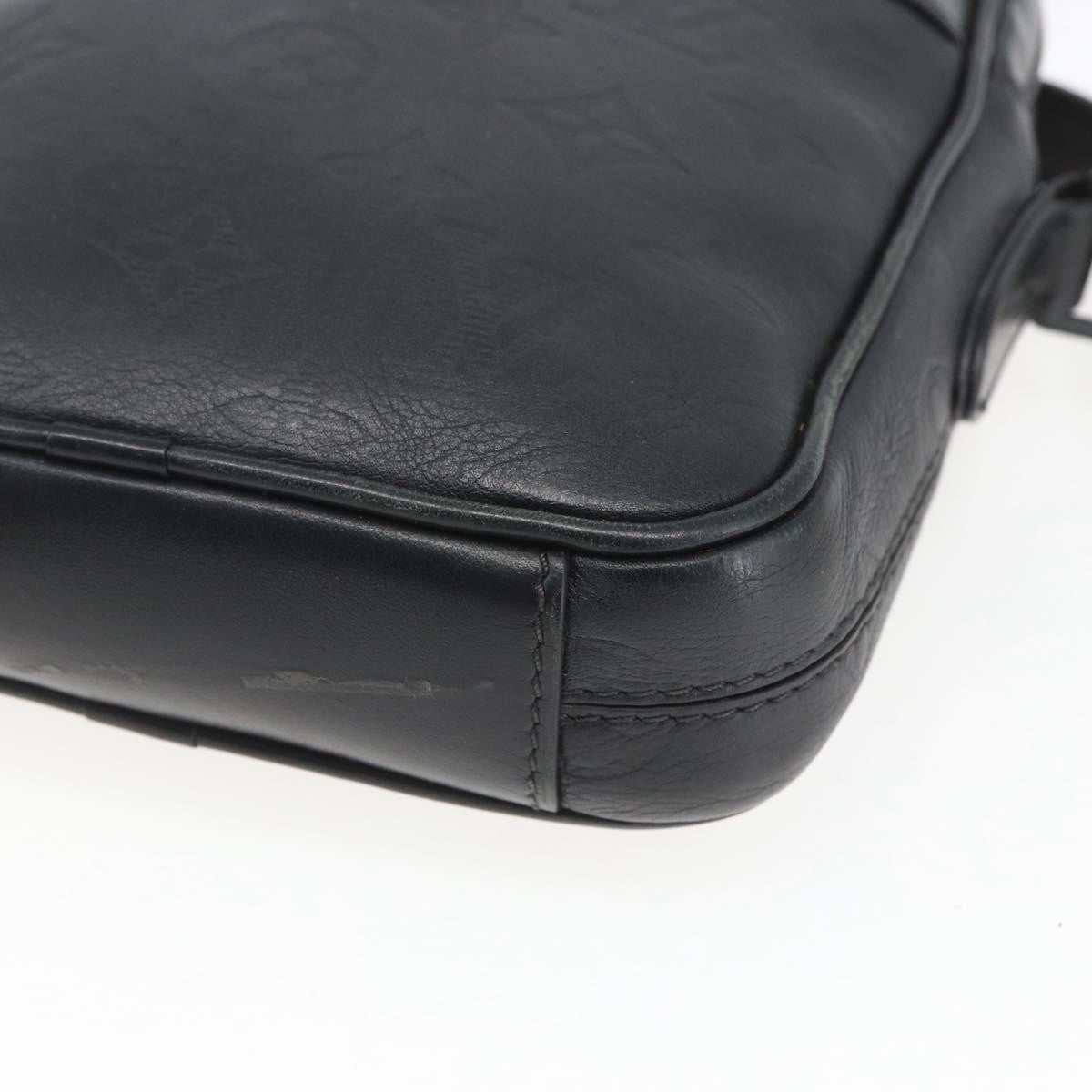 Louis Vuitton Danube Handbag Monogram Shadow Leather, BLACK, LEATHER, Shoulder bag