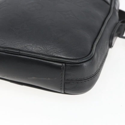 Louis Vuitton Danube Handbag Monogram Shadow Leather, BLACK, LEATHER, Shoulder bag