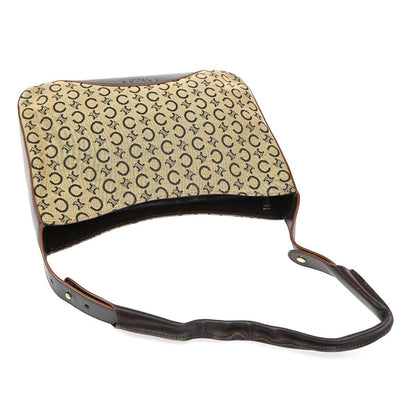 Celine Vintage Macadam Shoulder Bag Canvas, BROWN, CANVAS, Shoulder bag