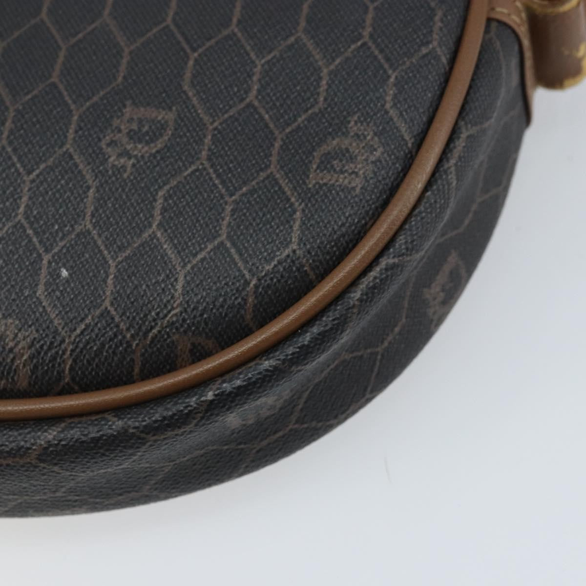 Christian Dior Vintage Honeycomb Shoulder Bag Canvas and Leather, BLACK, CANVAS, Shoulder bag